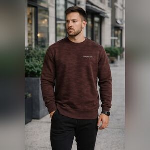 Alphalete Men’s Camo Crewneck Sweatshirt | Black Gray | Size L